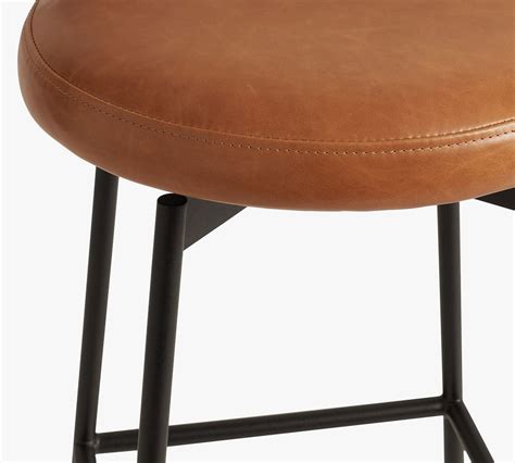 pottery barn leather stool|Maison Leather Backless Stool